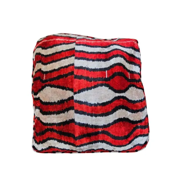 Les Ottomans Ikat gulvpude velour silke