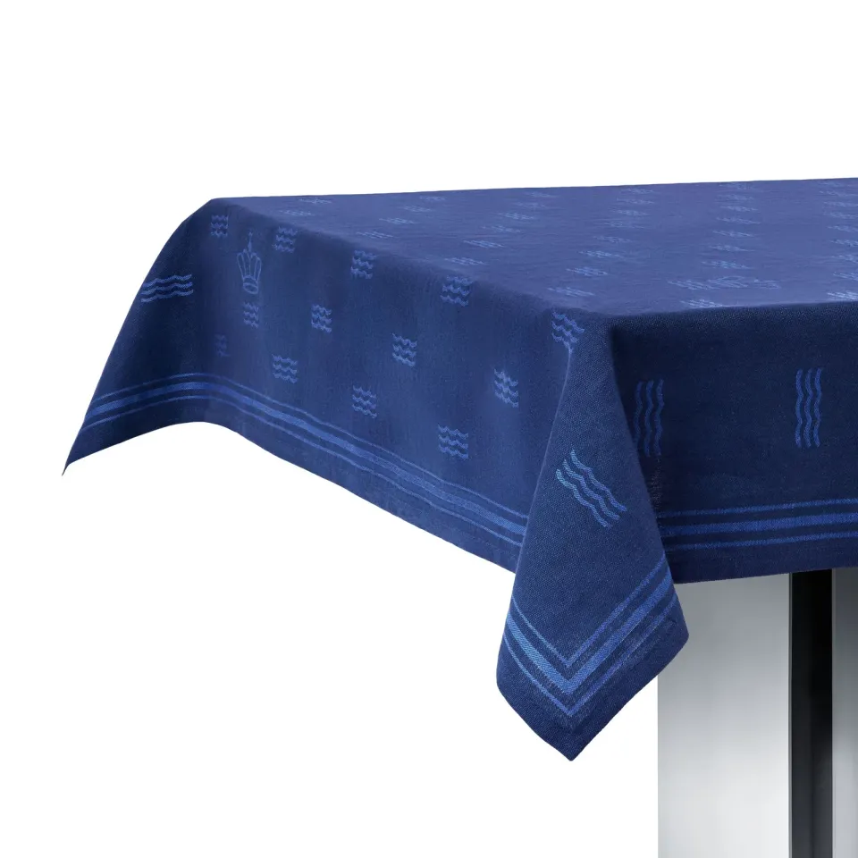 Kgl. Porcelæn Waves dug blå 320 x 145 cm vævet