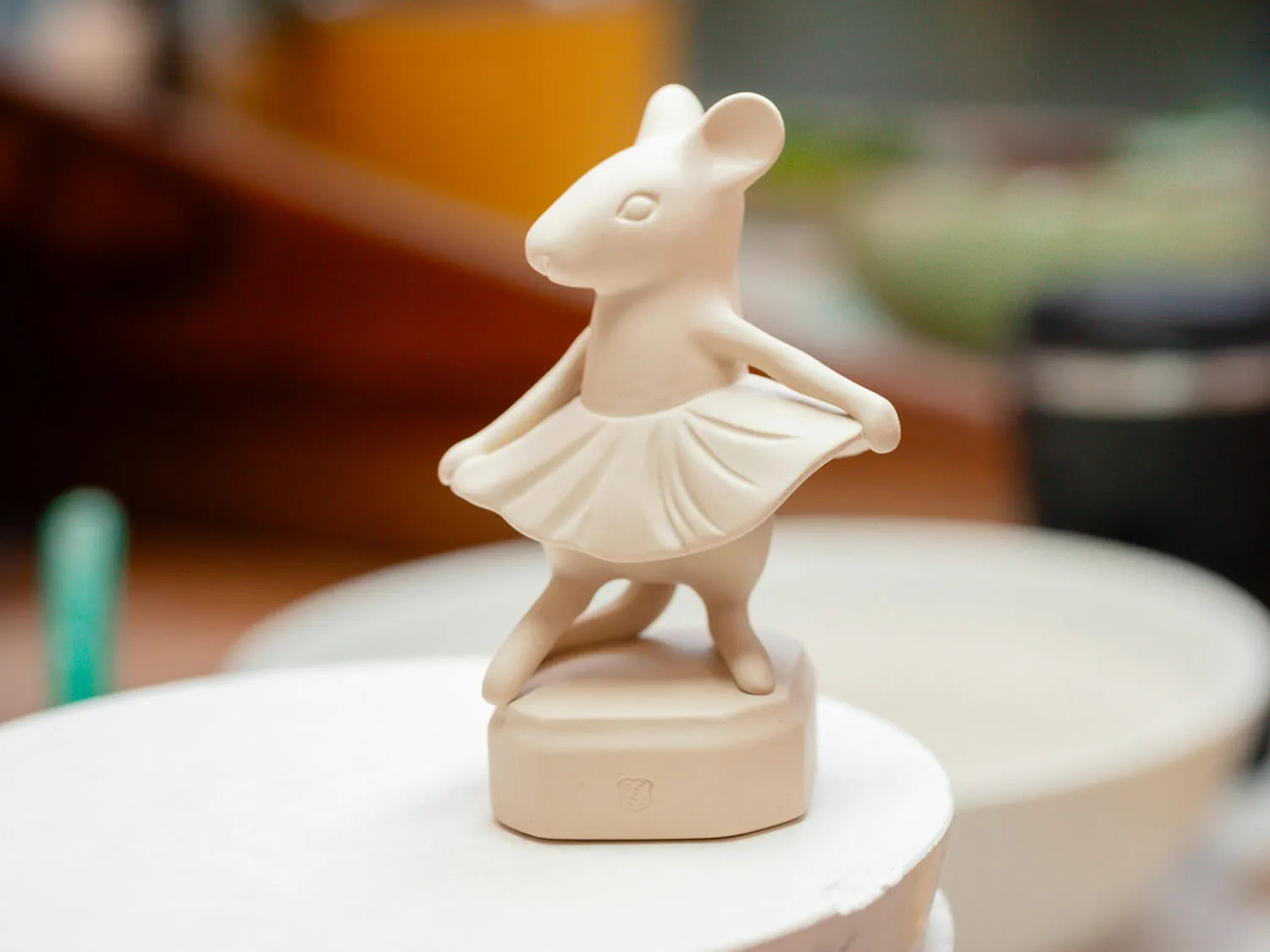 Nymphenburg Maus Emilie Ballerina musefigur 8 cm hvid