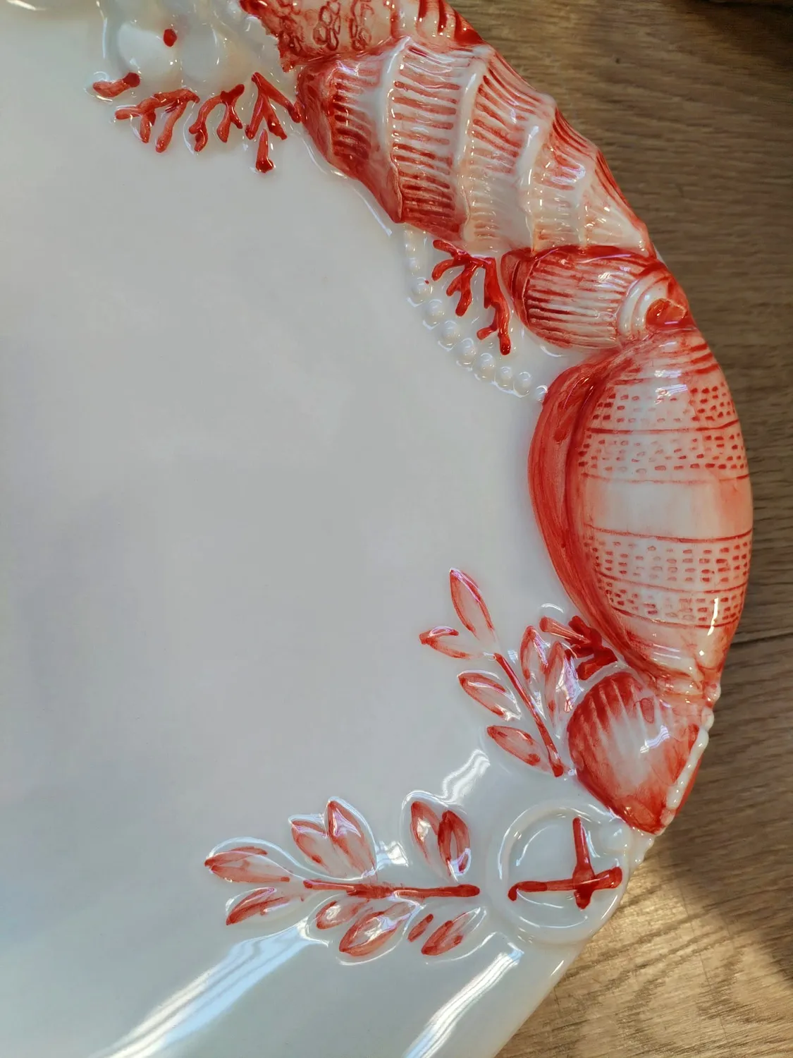 Les Ottomans Conchiglie fad muslinger håndmalet rød