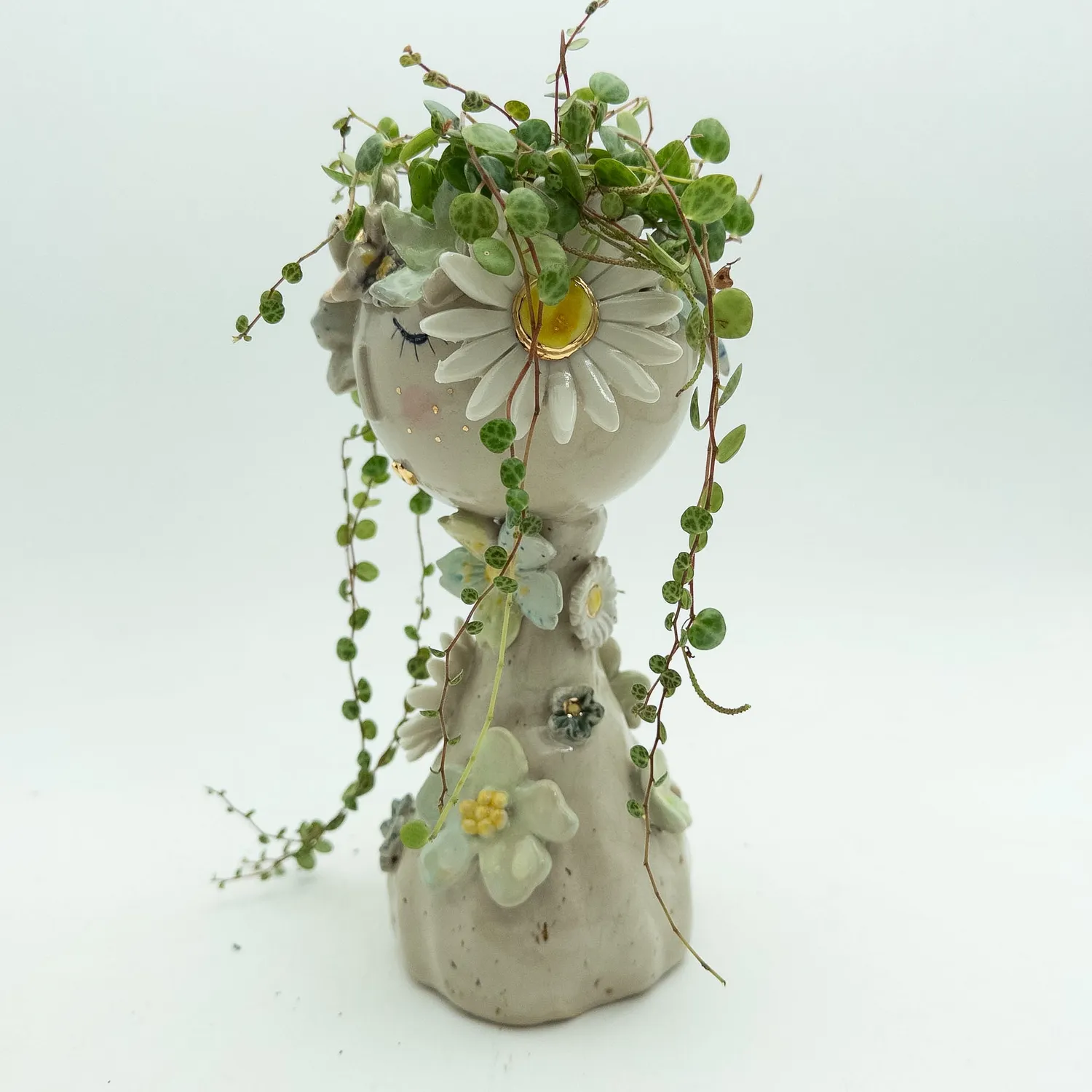 A for Anette Keramik Blomsterdame Bella figur lille håndlavet