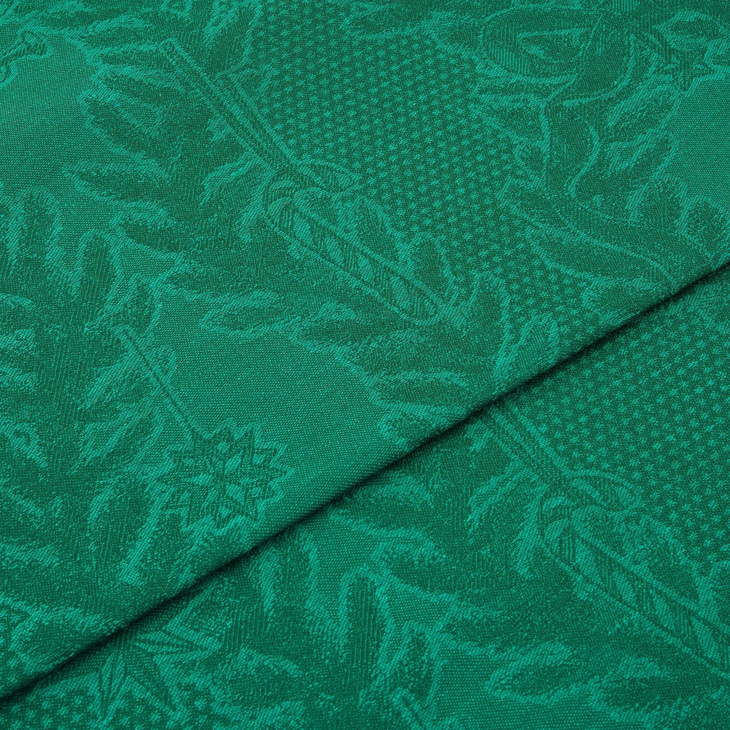 Kgl. Porcelæn Stjerne Riflet Jul dug grøn 320x145 cm