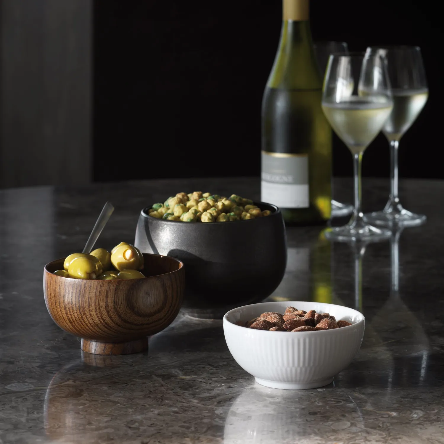 Kgl. Porcelæn Hvid Riflet skål 24 cl hvid porcelæn