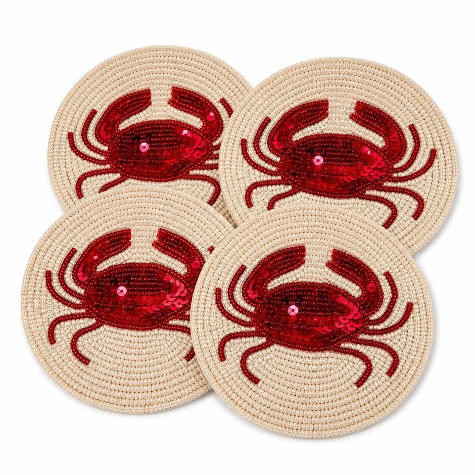 Les Ottomans SEQ01 coaster sæt 4 perler havmotiv