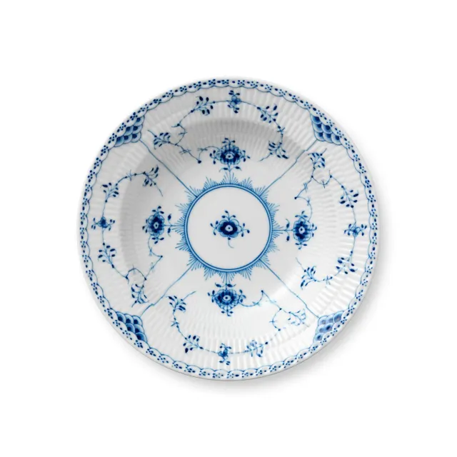 Kgl. Porcelæn Musselmalet Halvblonde dyb tallerken 21 cm
