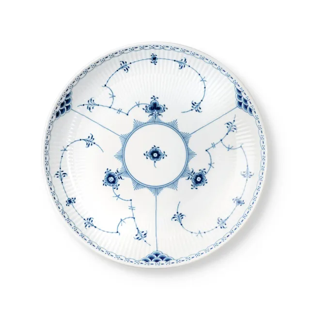Kgl. Porcelæn Musselmalet Halvblonde tallerken coupe 25 cm
