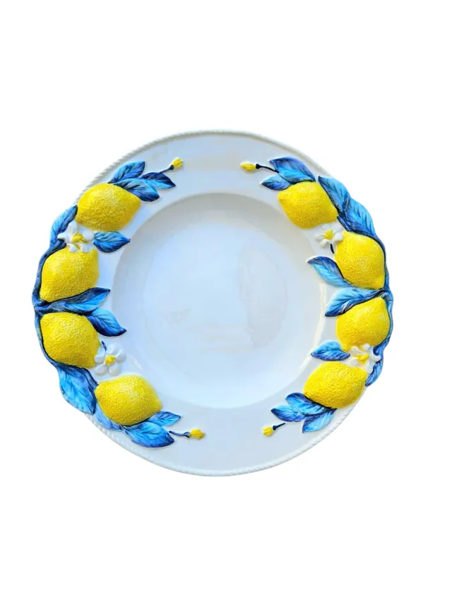 Les Ottomans Limone Blu LMNB02 dækkertallerken keramik blå