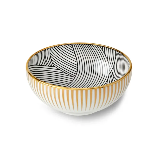 1882 Ltd Lustre Dhow skål sort guld stribe