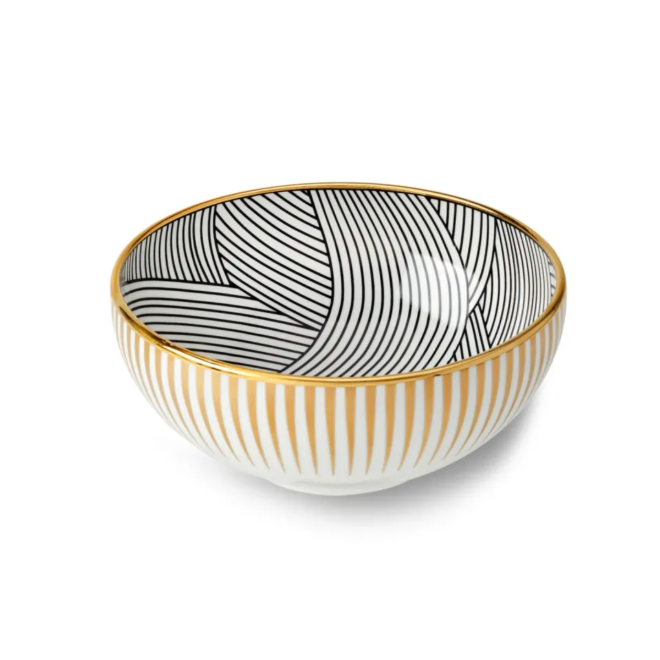 1882 Ltd Lustre Dhow skål sort guld stribe