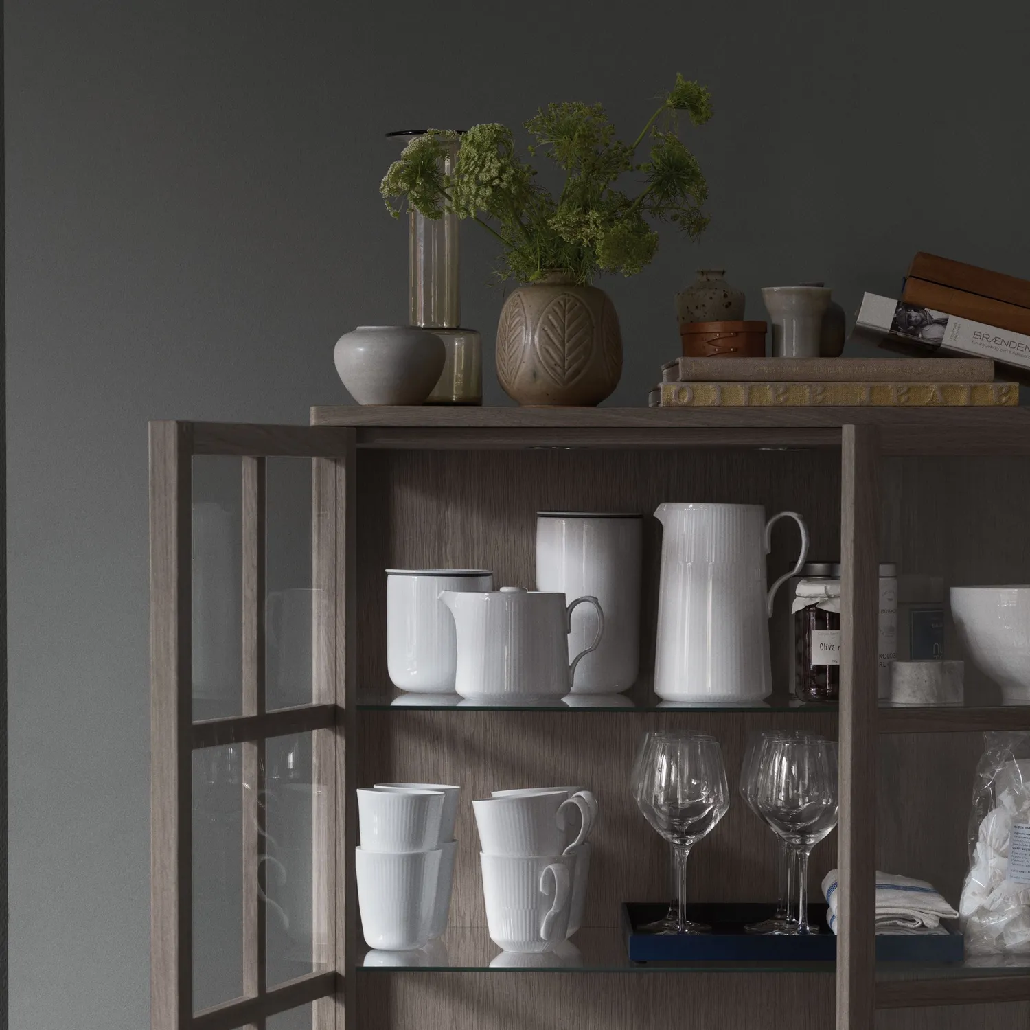 Kgl. Porcelæn Hvid Riflet kop 38 cl 2 stk hvid