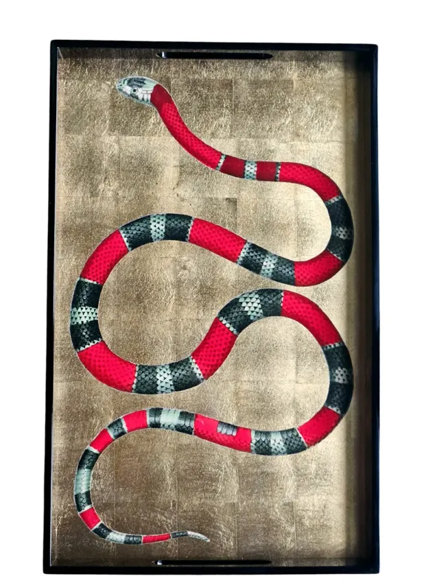 Les Ottomans Serpente serveringsbakke træ med hank