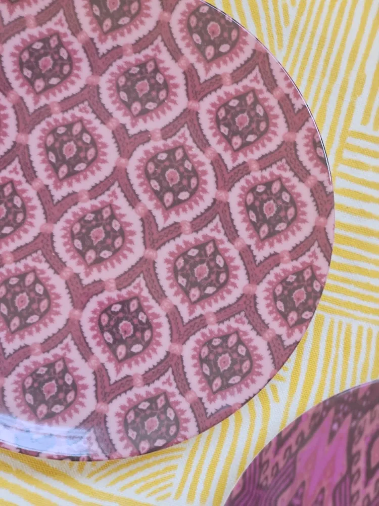 Les Ottomans Ikat desserttallerkener porcelæn 2 stk