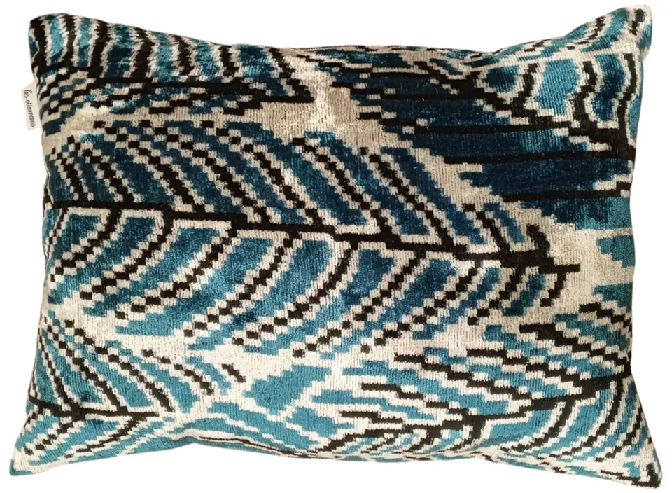 Les Ottomans V742 pudebetræk silkevelour ikat