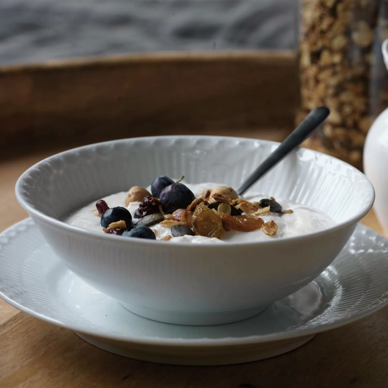 Kgl. Porcelæn Hvid Halvblonde skål 35 cl hvid