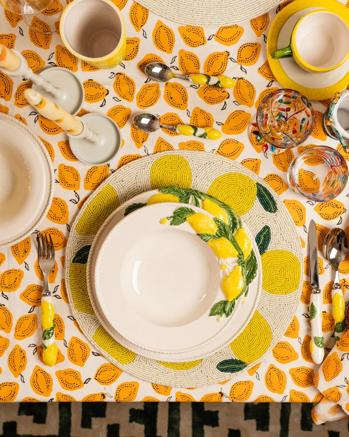 Les Ottomans Limone LMN13 suppeskål håndmalet citron