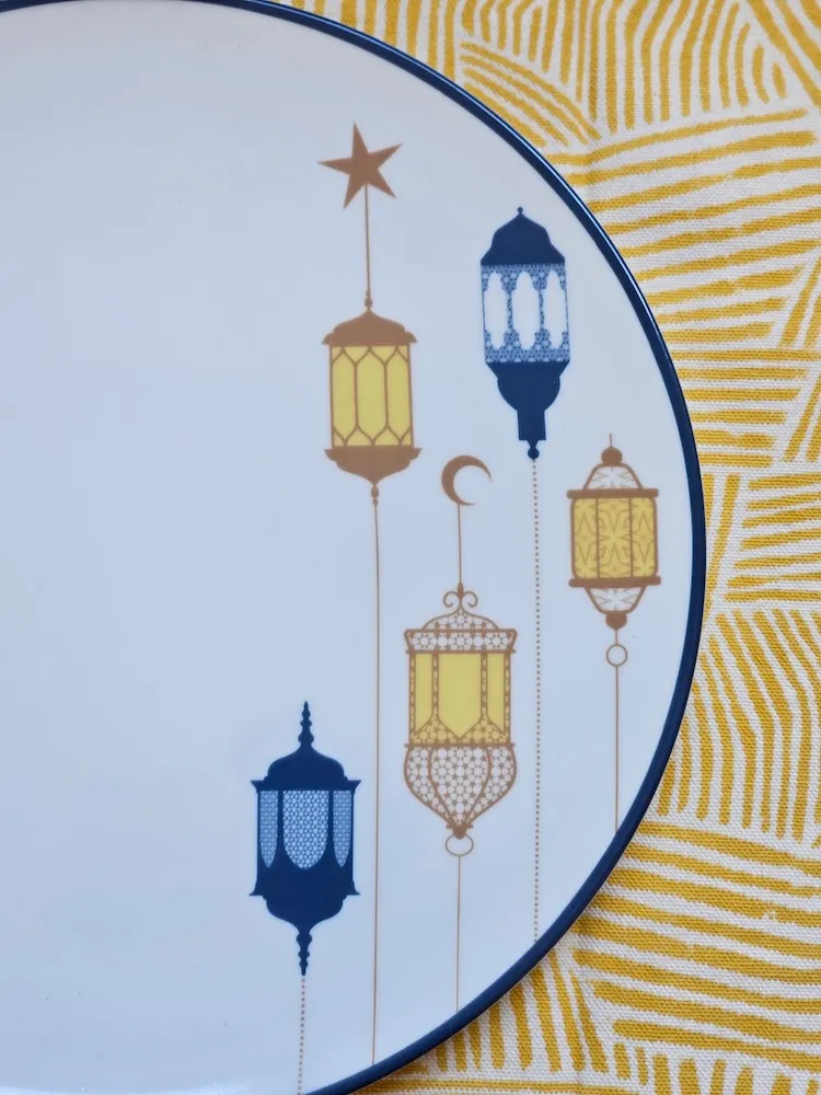 Les Ottomans Lanterna tallerken gul blå porcelæn