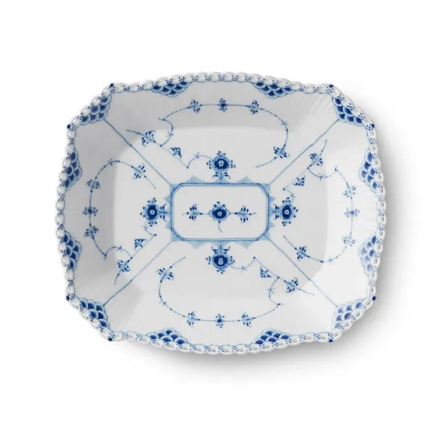 Royal Copenhagen Musselmalet Helblonde fad 26 cm firkantet