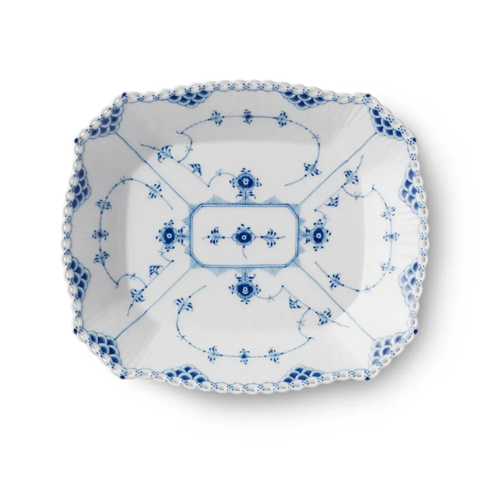 Royal Copenhagen Musselmalet Helblonde fad 26 cm firkantet