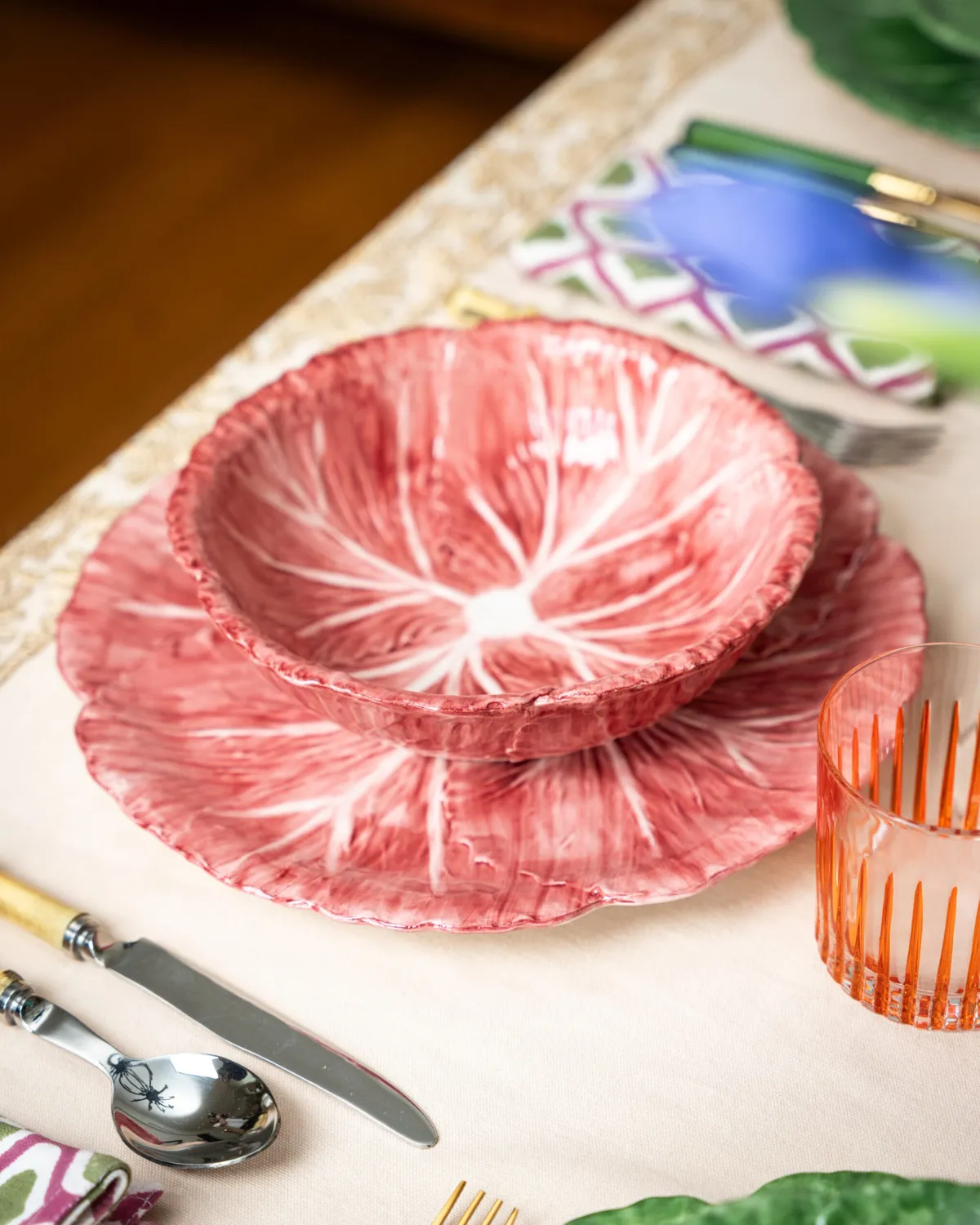 Les Ottomans Radicchio RD04 skål håndmalet keramik