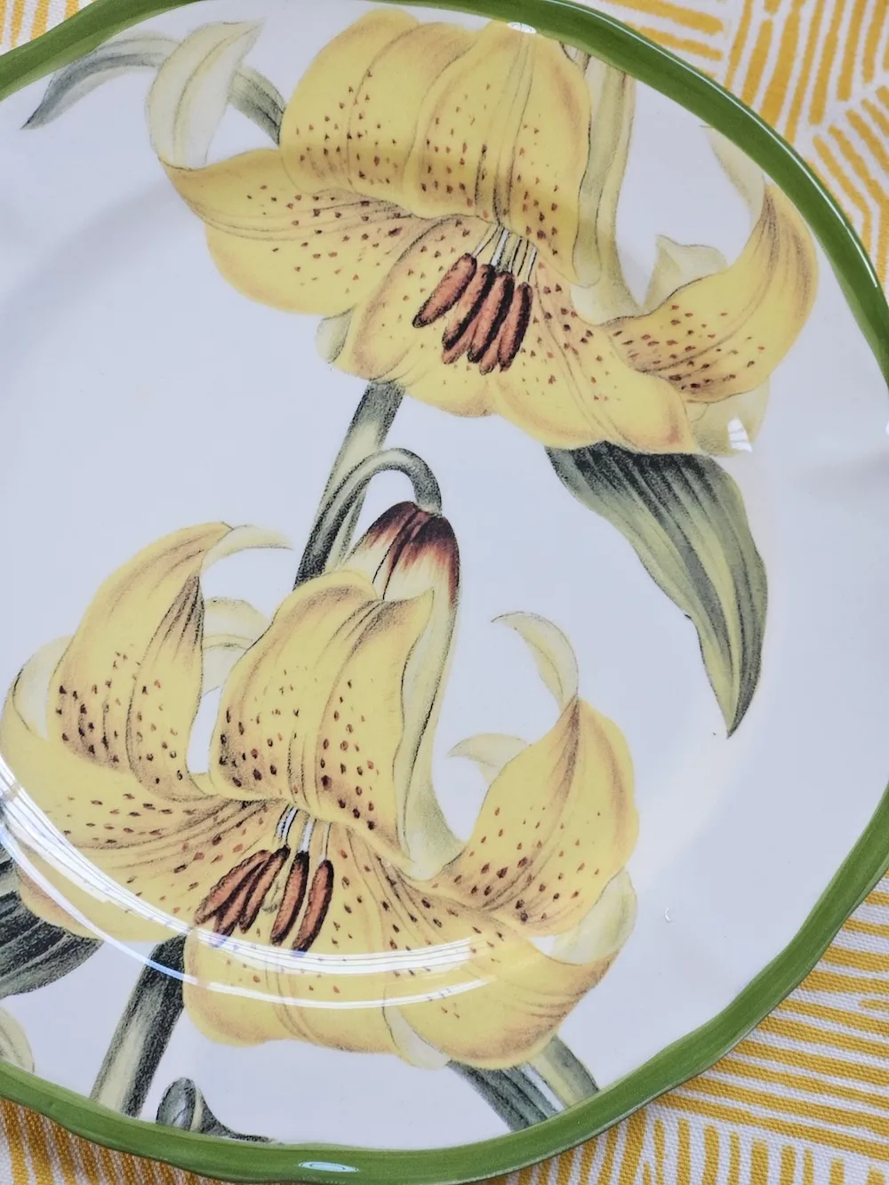 Les Ottomans tallerken flad blomstret sæt 2 stk håndmalet