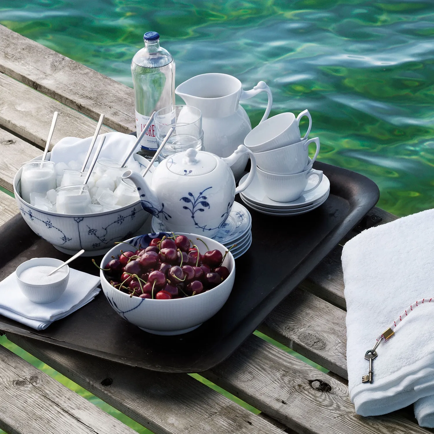 Royal Copenhagen Hvid Riflet kande 1,7 l hvid porcelæn
