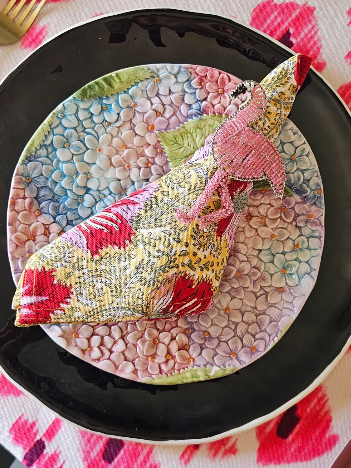 Les Ottomans Hortensia desserttallerken keramik pastel