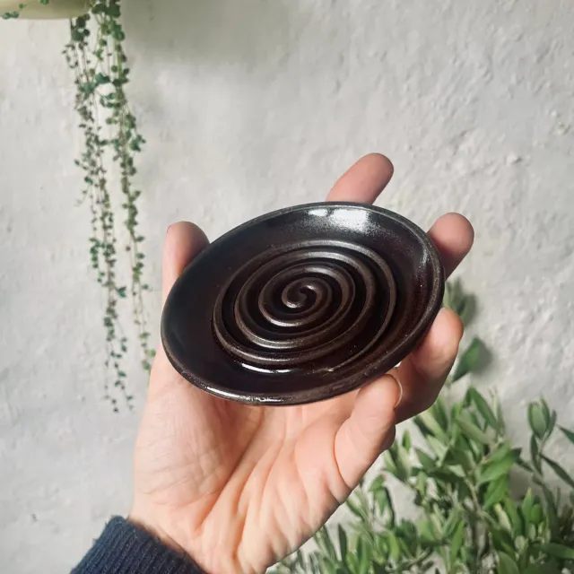 Marie Debié Ceramics Spiral sæbeskål stentøj 10 cm