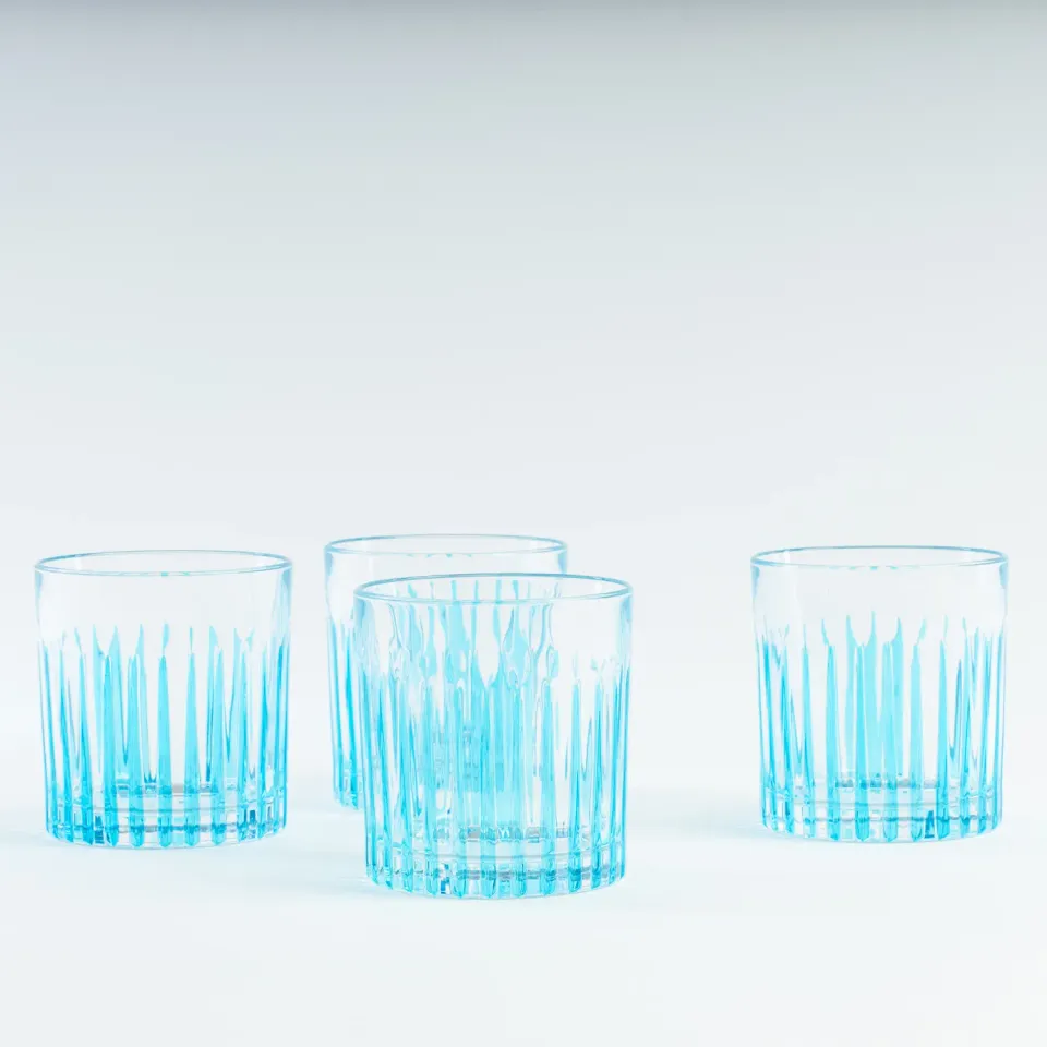 Les Ottomans CGT02 tumbler glas blå sæt 4 stk håndmalet