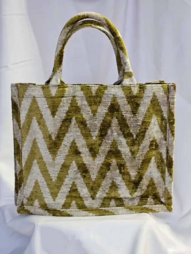 Les Ottomans Tote stor silkevelour ikat nr. 10