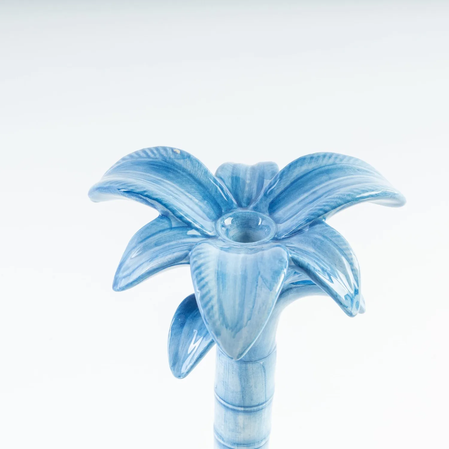 Les Ottomans Palm MARB05 lysestage blå medium keramik