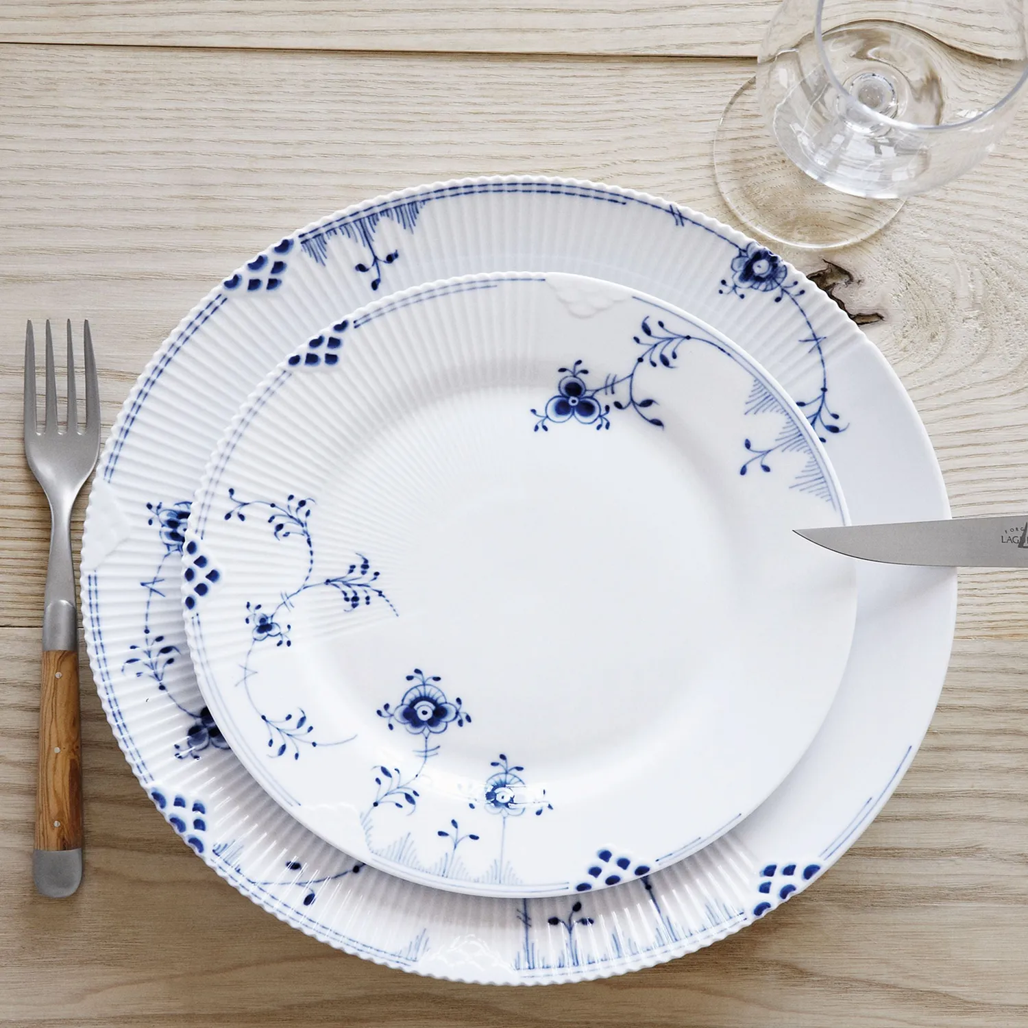 Royal Copenhagen Blå Elements tallerken 28 cm håndmalet