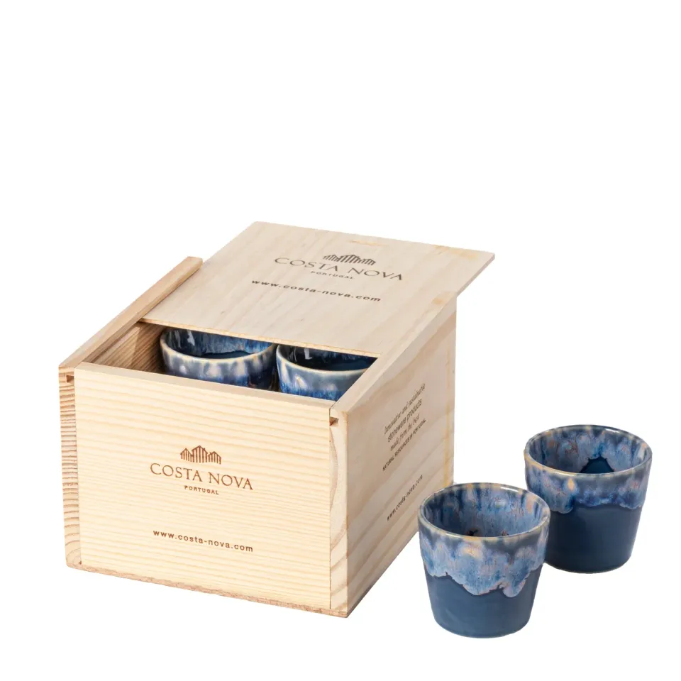 Costa Nova Grespresso espressokopper 8 stk denim blue craquelé