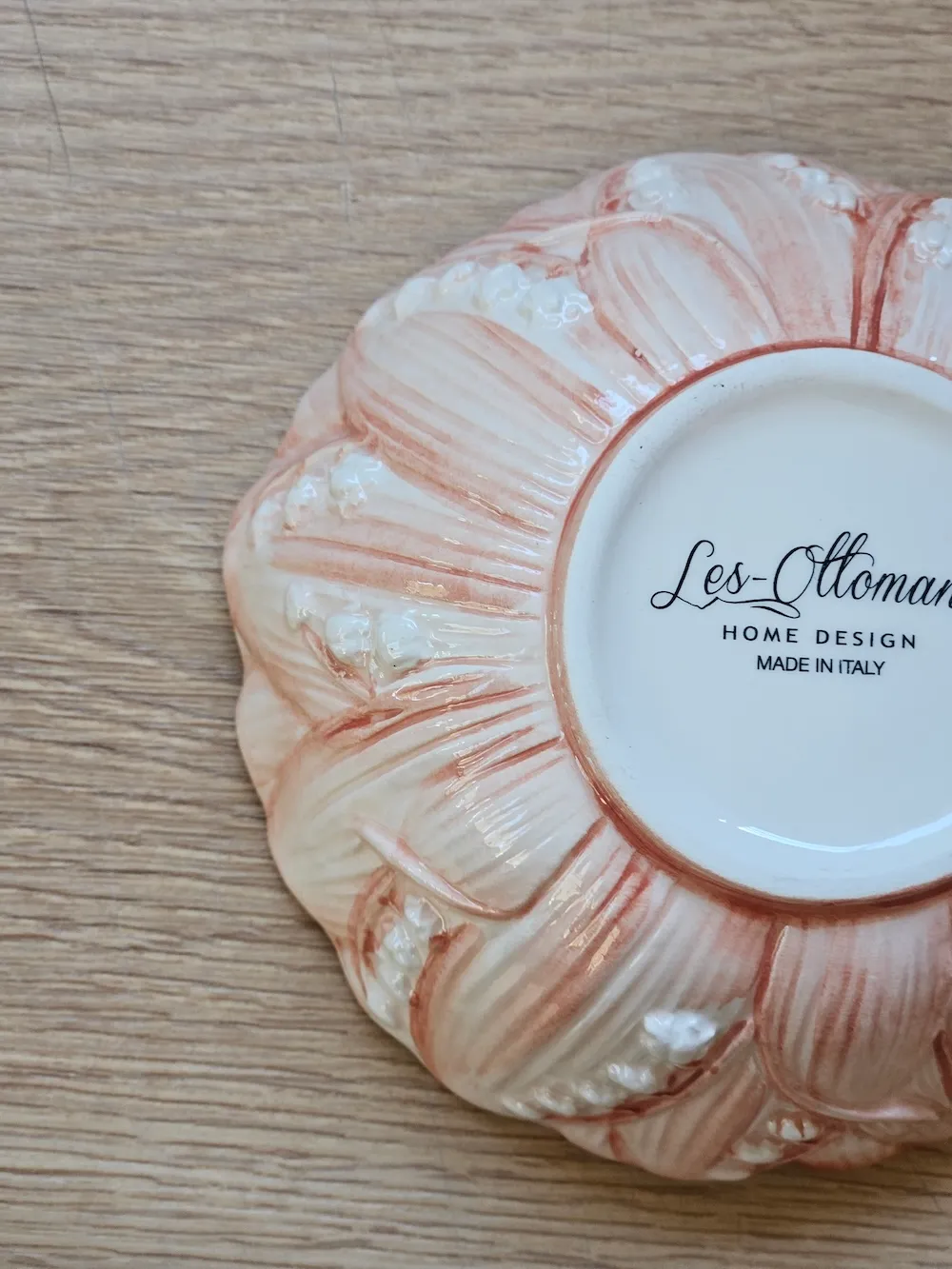 Les Ottomans Lily of the Valley skål rosa håndmalet