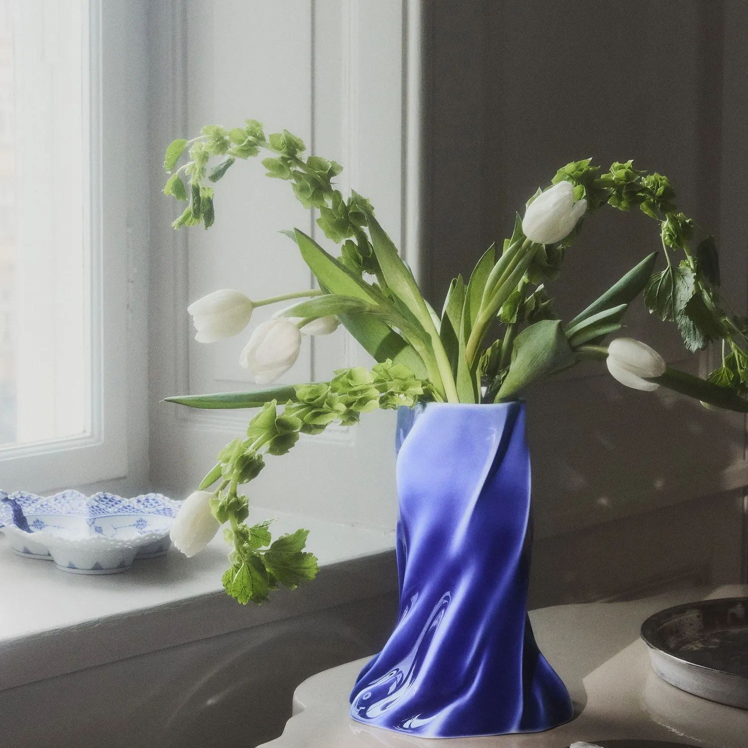 Kgl. Porcelæn Kontur vase 26 cm blå