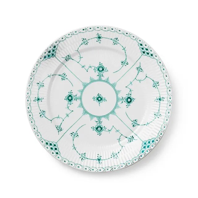 Kgl. Porcelæn Smaragd Musselmalet Halvblonde tallerken 27 cm