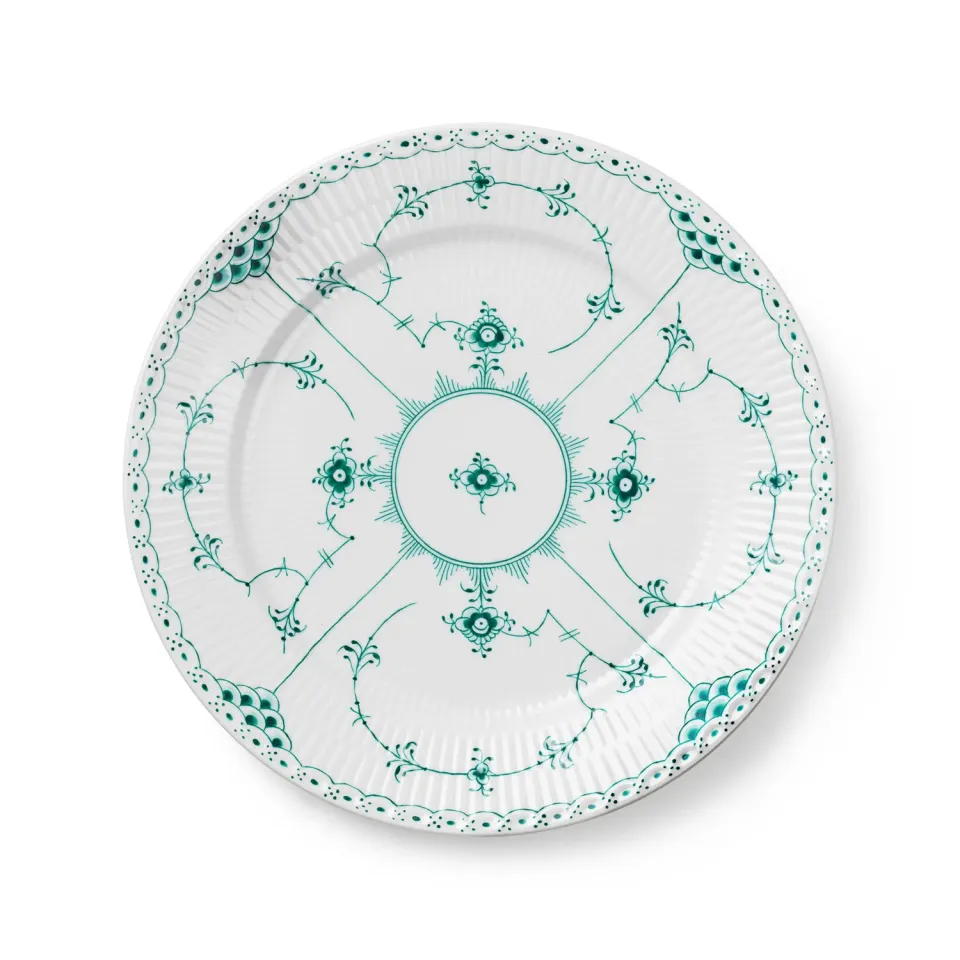 Kgl. Porcelæn Smaragd Musselmalet Halvblonde tallerken 27 cm
