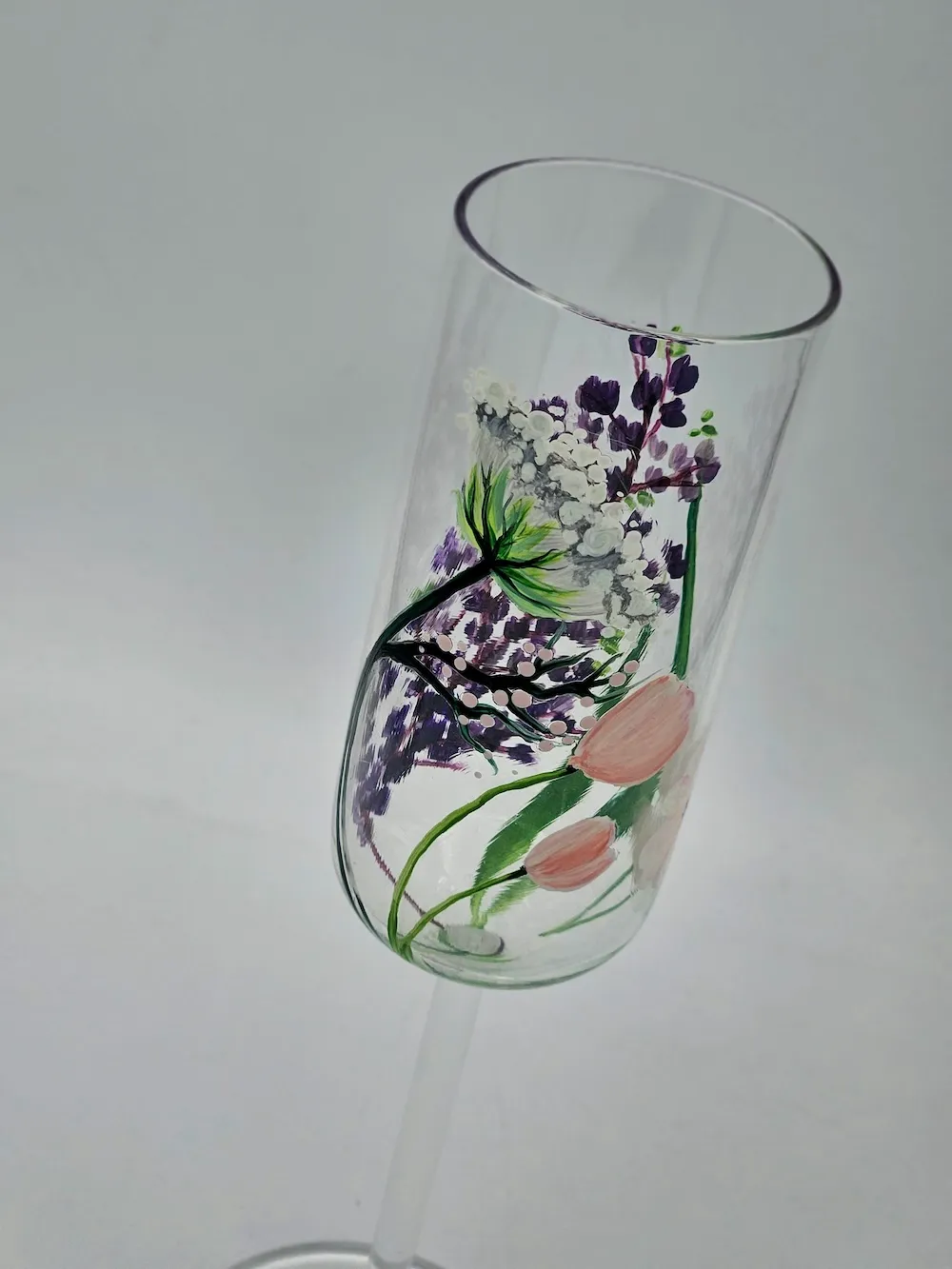 Les Ottomans Fiore glas blomstret håndmalet