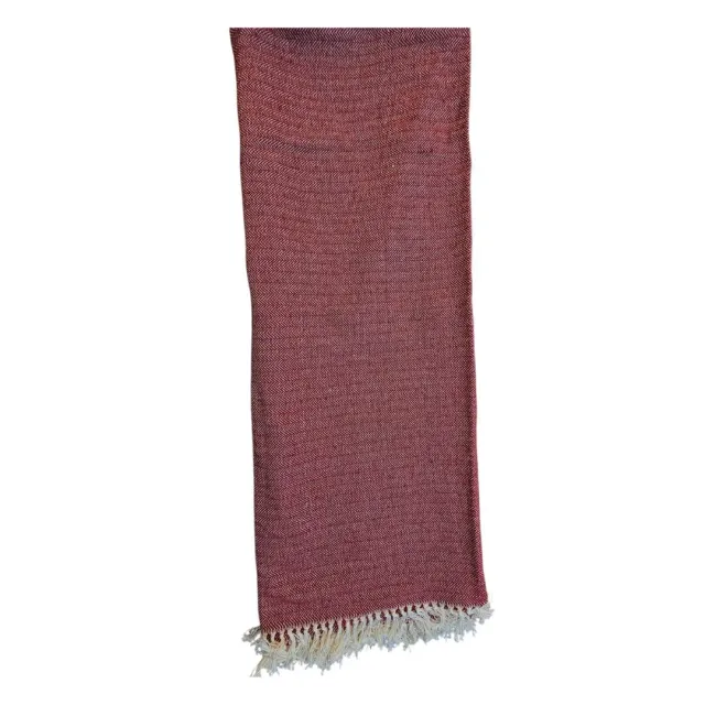 Les Ottomans Rosa plaid bomuld med kvaster