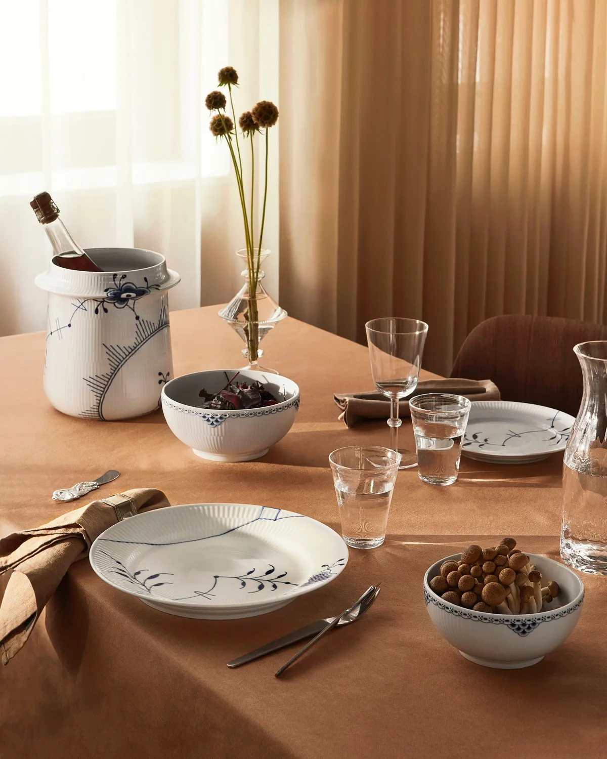 Kgl. Porcelæn Prinsesse skål 73 cl + 110 cl 2 stk blå