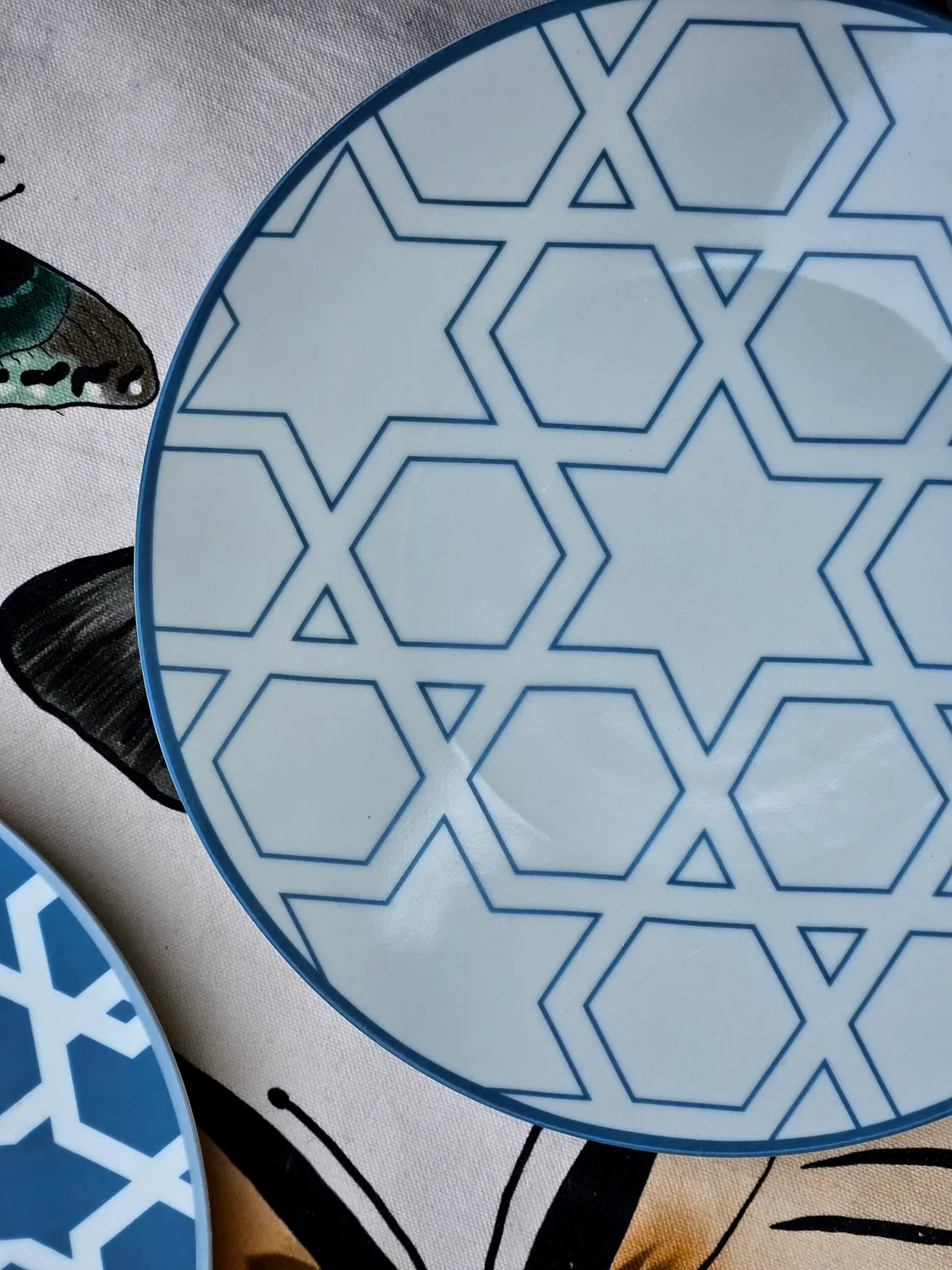 Les Ottomans tallerken porcelæn flad sæt 3 stk hånddekor