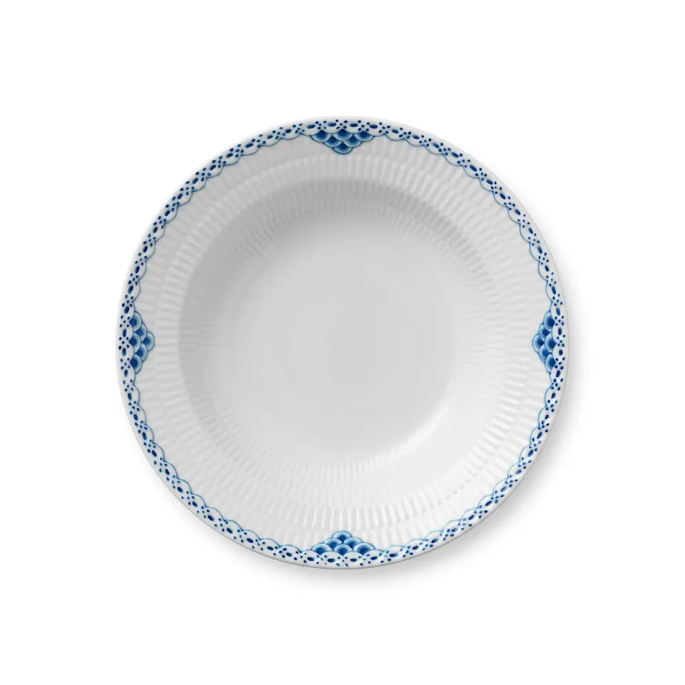 Kgl. Porcelæn Prinsesse dyb tallerken 21 cm blå