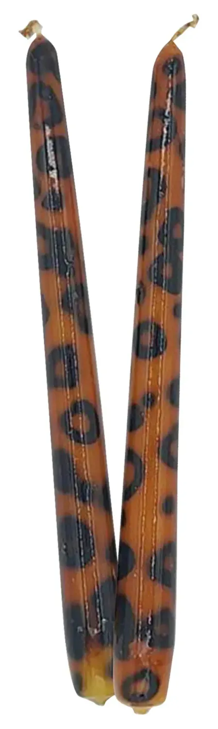 Les Ottomans Leopard CAN01 stearinlys 2 stk håndmalet