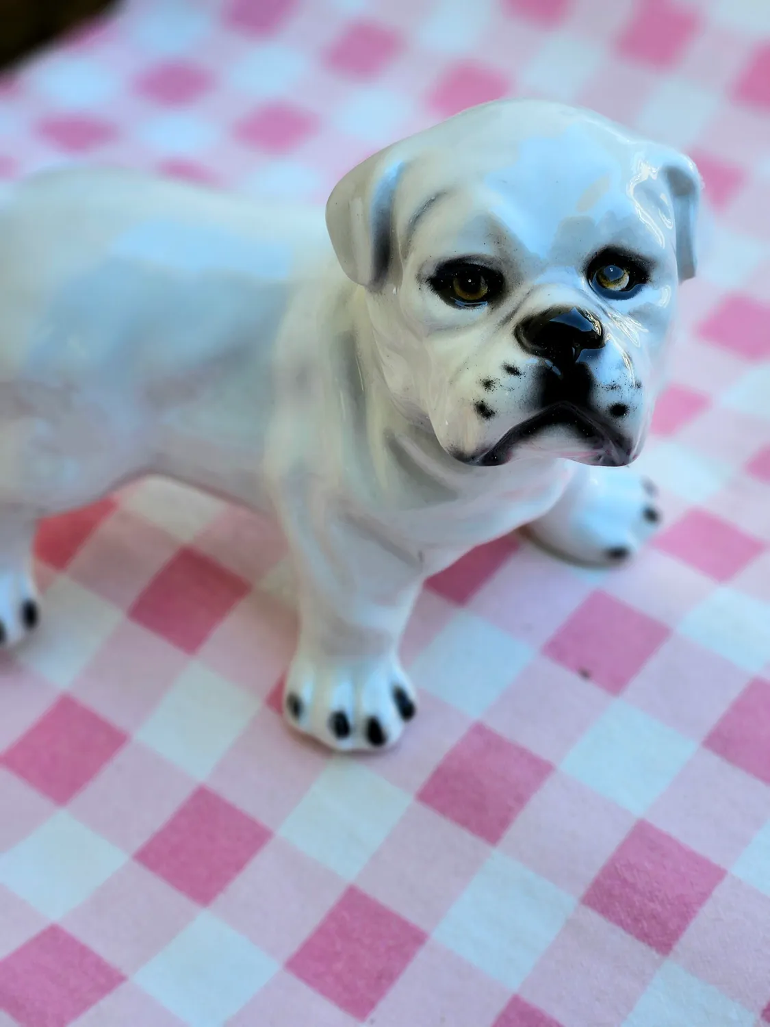 Les Ottomans Bulldog keramikfigur håndmalet britisk bulldog