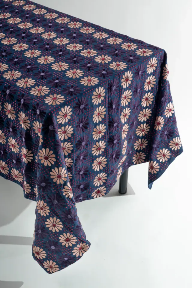Les Ottomans EBT08 dug blomster broderi bomuld