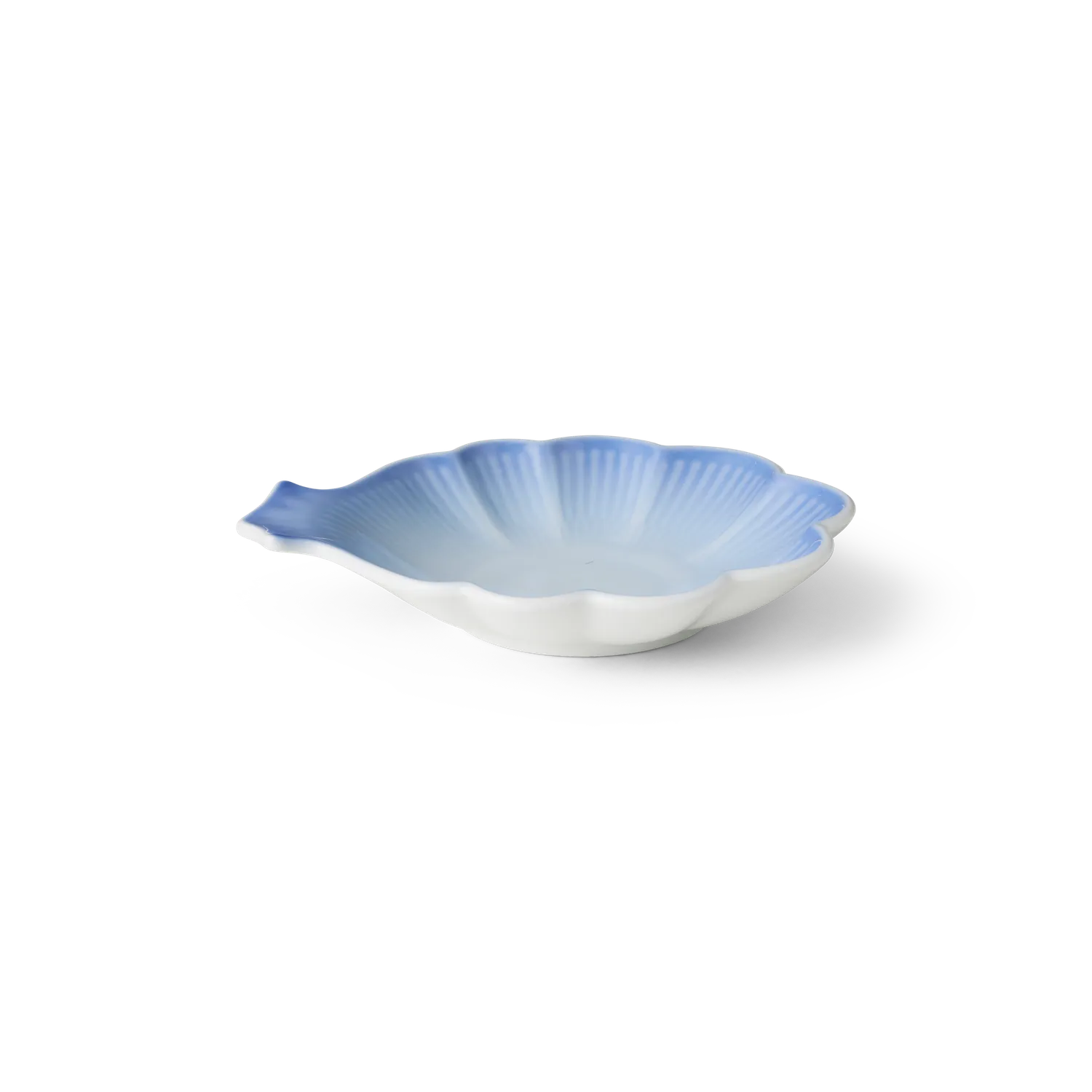 Kgl. Porcelæn Iris fad 16 cm blå blomsterformet