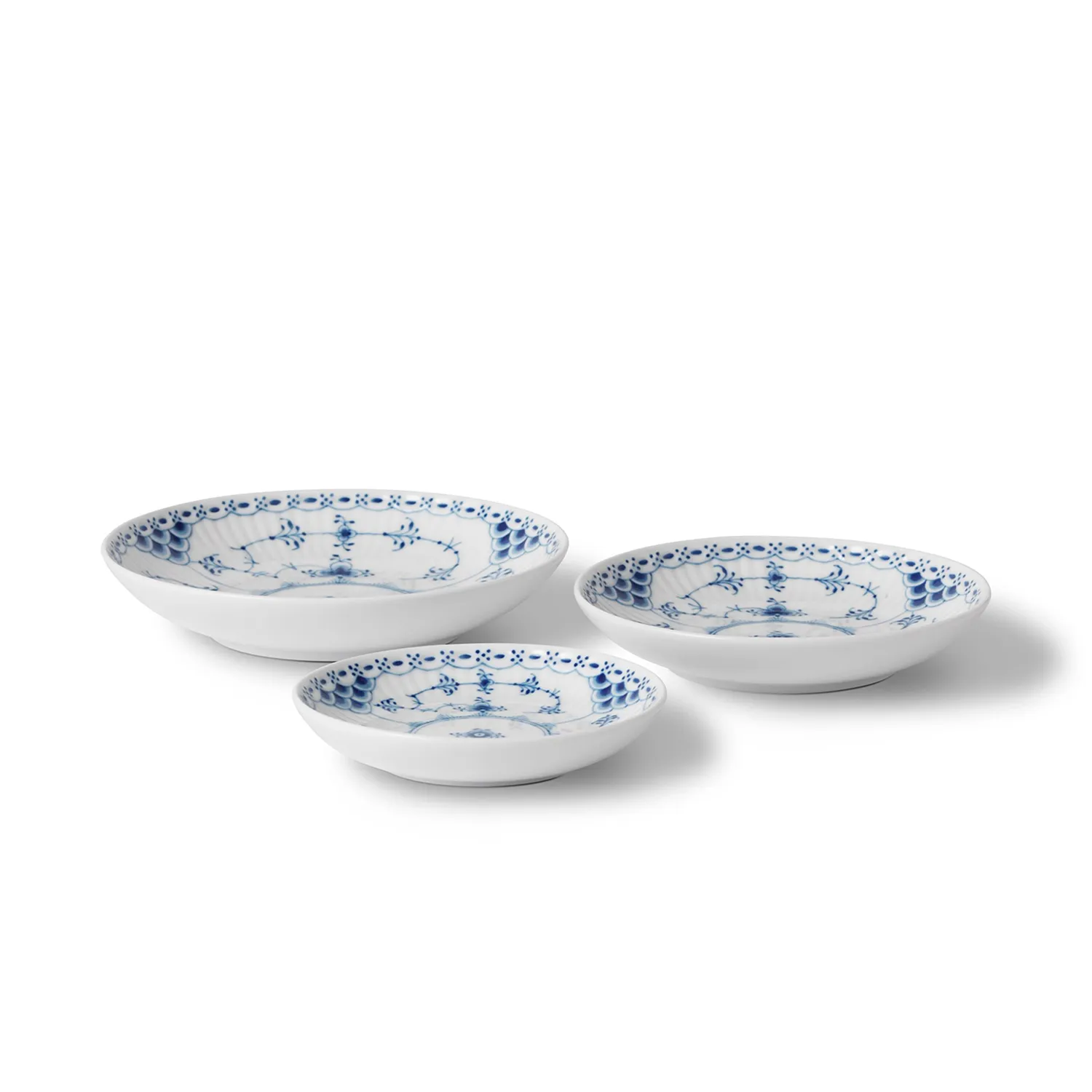 Royal Copenhagen Musselmalet Halvblonde skåle 3 stk lave