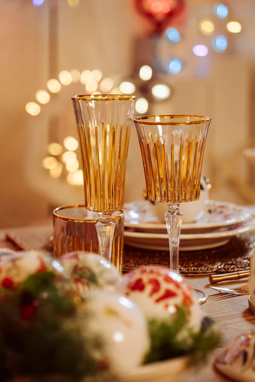 Les Ottomans CG08 champagneglas 4 stk guld stribet