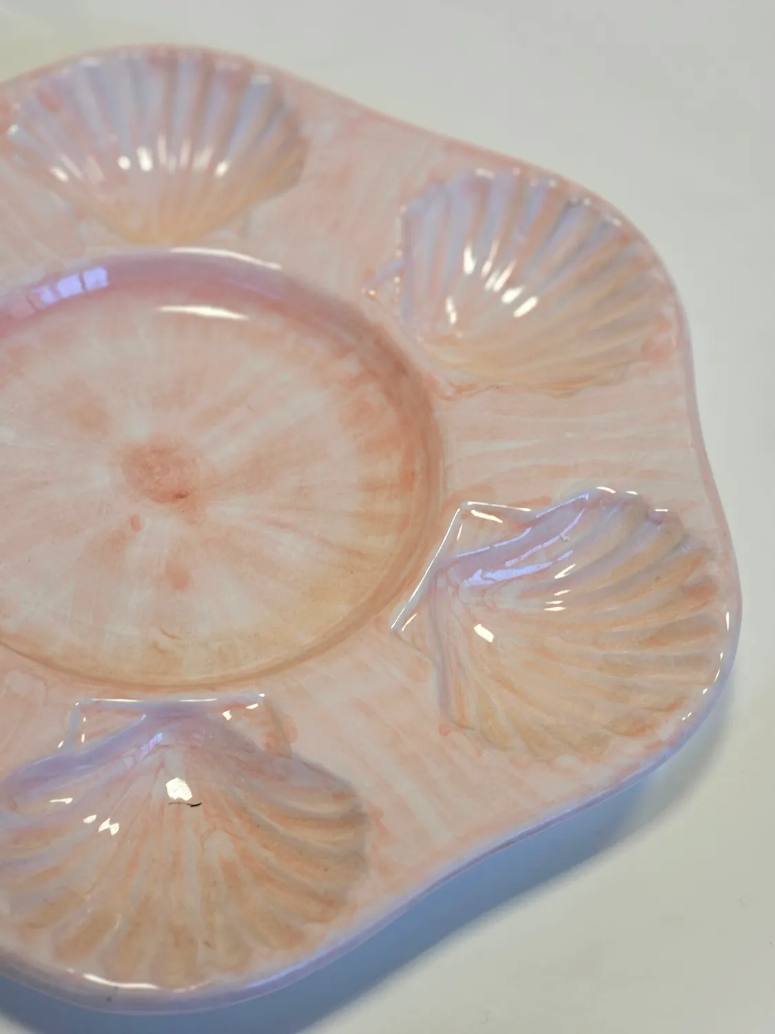 Les Ottomans Conchiglia tallerken rosa håndmalet
