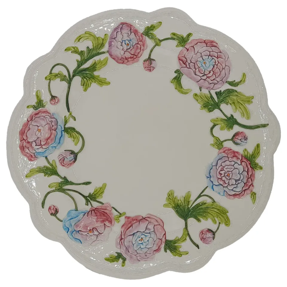 Les Ottomans Ortensia flad tallerken hortensia håndmalet