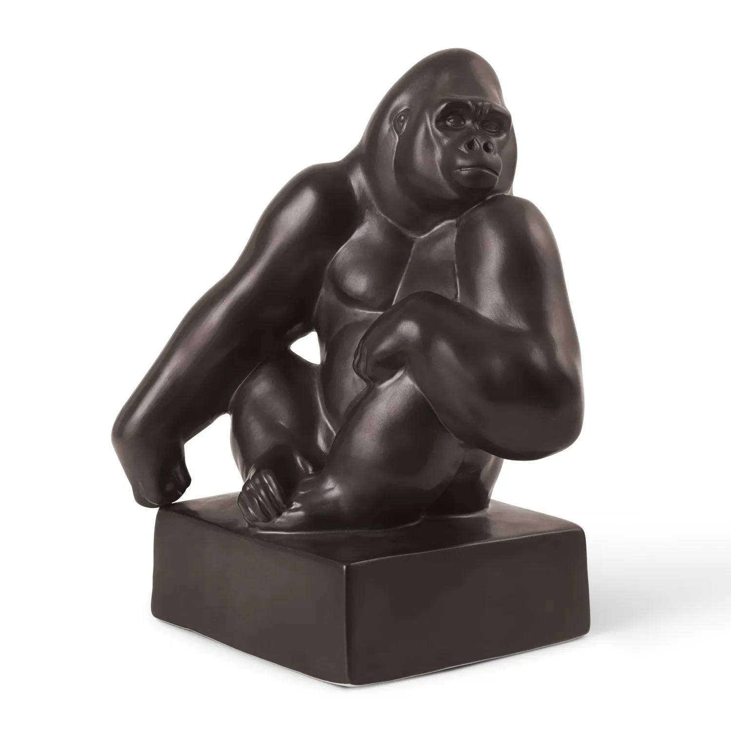 Kgl. Porcelæn Figurer gorilla 20 cm grafit porcelænsfigur